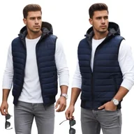 Kamizelki męskie - Pikowana Kamizelka Męska Bezrękawnik Z Kapturem TX4236 XXL - miniaturka - grafika 1