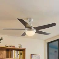 Wentylatory sufitowe - Wentylator sufitowy Lindby z oświetleniem Auraya, cichy, biały, 130 cm - miniaturka - grafika 1
