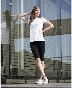 ARDONALDRI H2355 - Elastyczne spodnie damskie 3/4 z podwyższonym pasem bawełniany streczowy materiał lekki przewiewny i miły w dotyku XS - Spodnie sportowe damskie - miniaturka - grafika 1