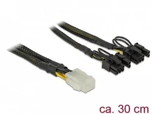 Delock Kabel rozdzielacz zasilania 2x PCI Express 8Pin/1x 6Pin oplot - Kable komputerowe i do monitorów - miniaturka - grafika 1