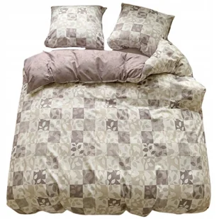 POŚCIEL 140x200 DWUSTRONNA BAWEŁNA SATYNA GierekHoff KOMPLET 2 cz. BEŻ/KWAD - Pościel POŚCIEL 140x200 DWUSTRONNA BAWEŁNA SATYNA GierekHoff KOMPLET 2 cz. BEŻ/KWAD - Pościel - miniaturka - grafika 1