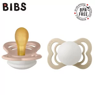 BIBS SUPREME 2-PACK BLUSH NIGHT & VANILLA NIGHT S Smoczek Symetrycznyy kauczuk Hevea - Śliniaki i fartuszki - miniaturka - grafika 1