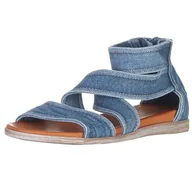 Paski - MUSTANG Damskie sandały z zamkniętą piętą, pasek krzyżowy, zamek błyskawiczny 1424-806, dżinsowy niebieski, 37 EU - miniaturka - grafika 1