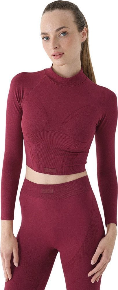 Koszulka damska 4F Longsleeve FNK F483 burgund 4FRAW24TFLOF483 60S M/L