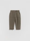 Spodenki dla niemowląt - Reserved - Tkaninowe spodnie - ciemnobrązowy - miniaturka - grafika 1