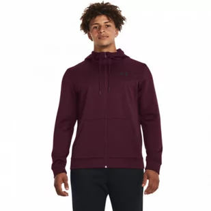 Męska bluza treningowa Under Armour UA Armour Fleece FZ Hoodie - bordowa - UNDER ARMOUR - Bluzy sportowe męskie - miniaturka - grafika 1
