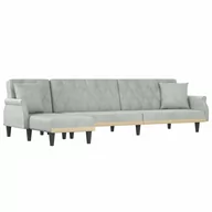 Narożniki - Sofa rozkładana L, jasnoszara, 271x140x70 cm, aksa - miniaturka - grafika 1