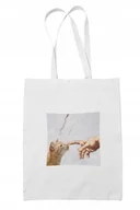 Torebki damskie - Torba Bawełniana Biała Aesthetic, Kot, Art, Sztuka - miniaturka - grafika 1
