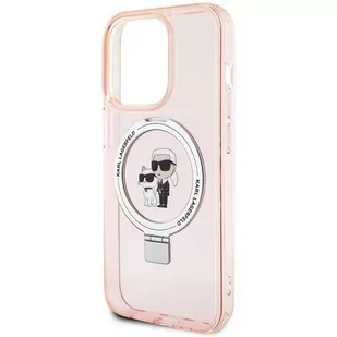 Karl Lagerfeld KLHMP15LHMRSKCP iPhone 15 Pro 6.1" różowy/pink hardcase Ring Stand Karl&Choupettte MagSafe - Etui i futerały do telefonów - miniaturka - grafika 1