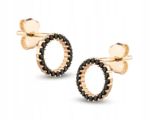 ZŁOTE KOLCZYKI NA SZTYFT KÓŁKO CYRKONIA 585 - Biżuteria dla dzieci - miniaturka - grafika 1