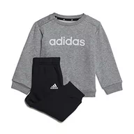 Odzież sportowa dziecięca - adidas Unisex Baby Youth/Baby Jogger I Lin Fl Jog, góra: Medium Grey Heather/White Bottom:Black, HR5882, 74 - miniaturka - grafika 1