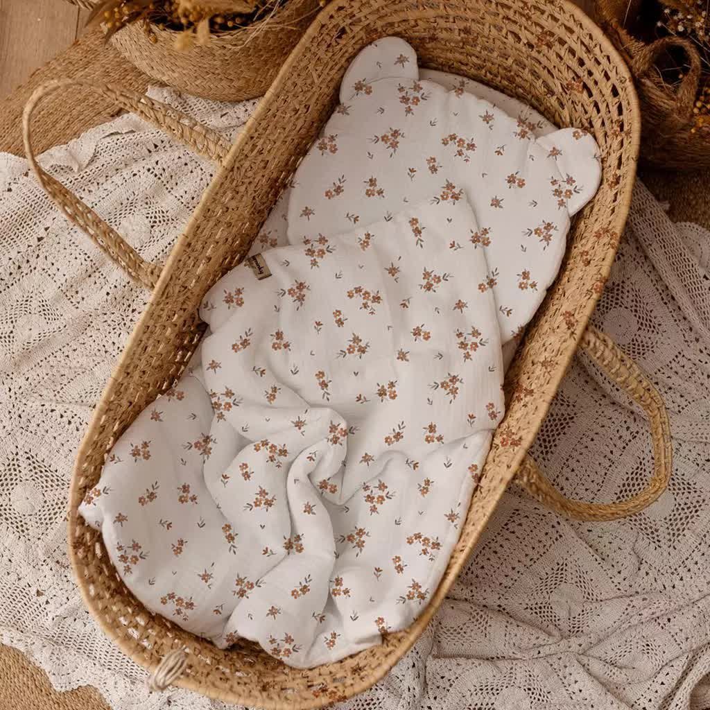 Pościel Przedszkolaka Muślinowa 100x130 Little Brown Flowers