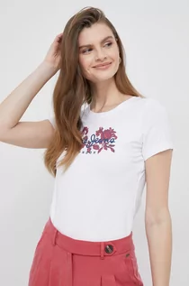 Koszulki sportowe damskie - Pepe Jeans t-shirt Nerea damski kolor biały - grafika 1