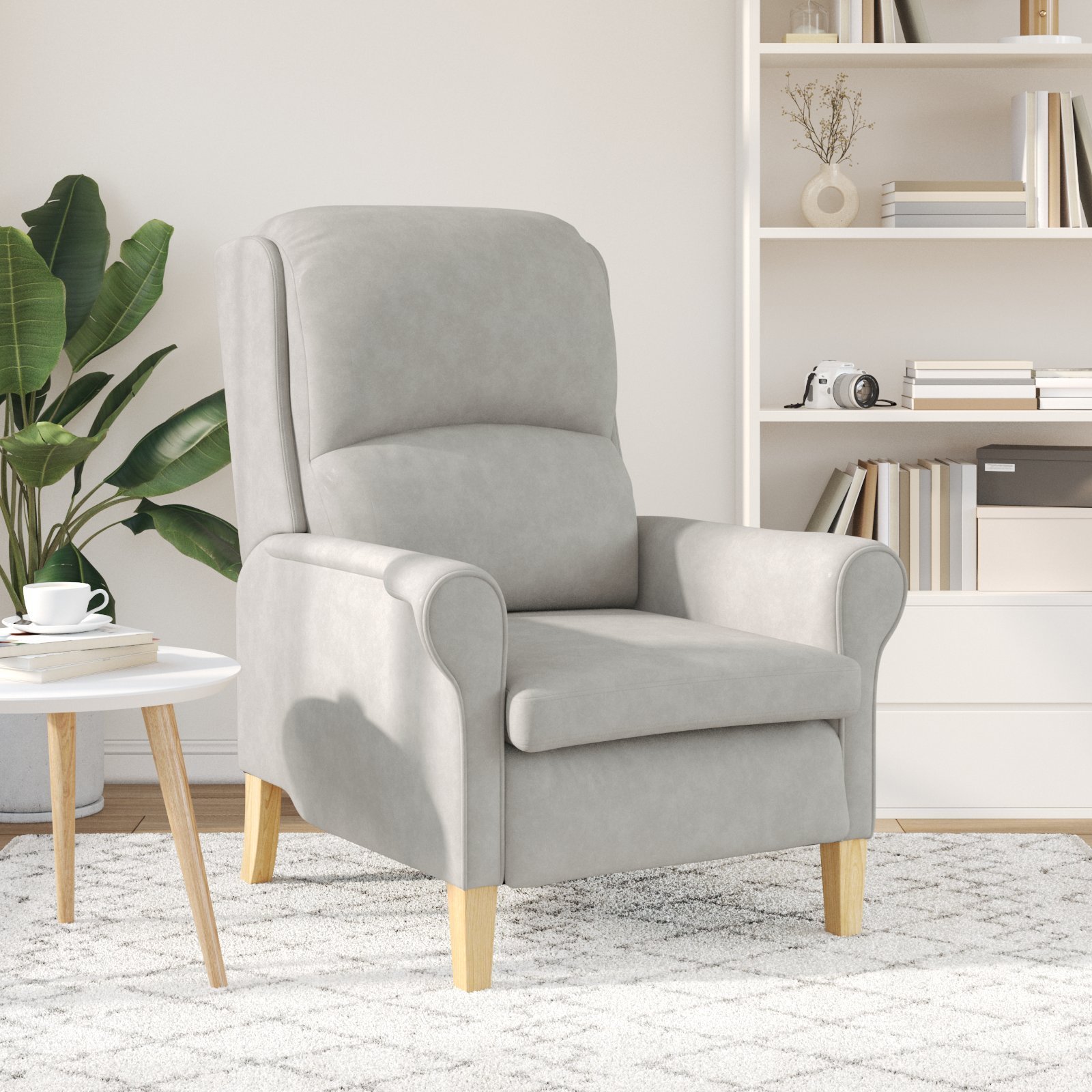 vidaXL jasnoszary fotel Jasnoszary Tkanina Standardowy Ergonomiczny