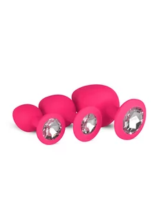 Korki analne - INNY Plug Diamond Plug Set Pink 132E780 - grafika 1