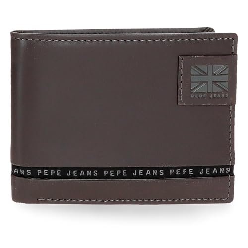 Pepe Jeans Pasek Portfel z portmonetką Brązowy 12,5x9,5x1 cm Skóra by Joumma Bags, Brązowy brązowy, Talla única, Portfel z portfelem