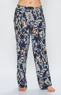 Piżamy damskie - 54/11-t2/66 spodnie piżamowe długie, Kolor granatowy-wzór, Rozmiar L, Miss Fabio - Intymna - miniaturka - grafika 1
