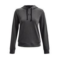 Koszulki i topy damskie - Damska Koszulka z długim rękawem UNDER ARMOUR RIVAL TERRY HOODIE 1369855-010 – Szary - miniaturka - grafika 1