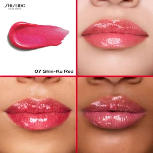 Shiseido Shimmer GelGloss połyskujący błyszczyk do ust o dzłałaniu nawilżającym odcień 07 Shin Ku Red 9 ml - Błyszczyki do ust - miniaturka - grafika 4
