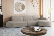 Narożniki - Designerski Narożnik, Sofa w kształcie litery L MODENA, tkanina Poso Jasnobrązowy Prawy - miniaturka - grafika 1