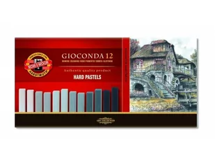 Koh-I-Noor Pastele twarde Gioconda 8122 odcienie szarości - Kredki, ołówki, pastele i pisaki - miniaturka - grafika 2