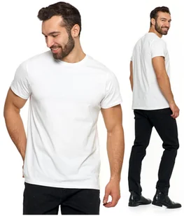 T-Shirt Męski Koszulka Krótki Rękaw Biała PREMIUM Bawełna czesana MORAJ XL - Koszulki męskie - miniaturka - grafika 1