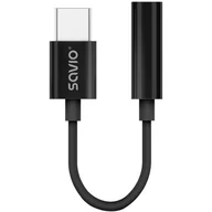Adaptery i przejściówki - Adapter USB-C - Jack 3.5mm SAVIO AK-74 Czarny - miniaturka - grafika 1