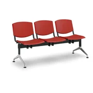 Inne meble biurowe - Euroseat Ławka do poczekalni plastikowa SMILE, 3-siedzenia, czerwony 300332 - miniaturka - grafika 1