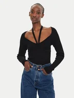 Swetry damskie - Brave Soul Sweter LK-273BUSTED Czarny Slim Fit - miniaturka - grafika 1