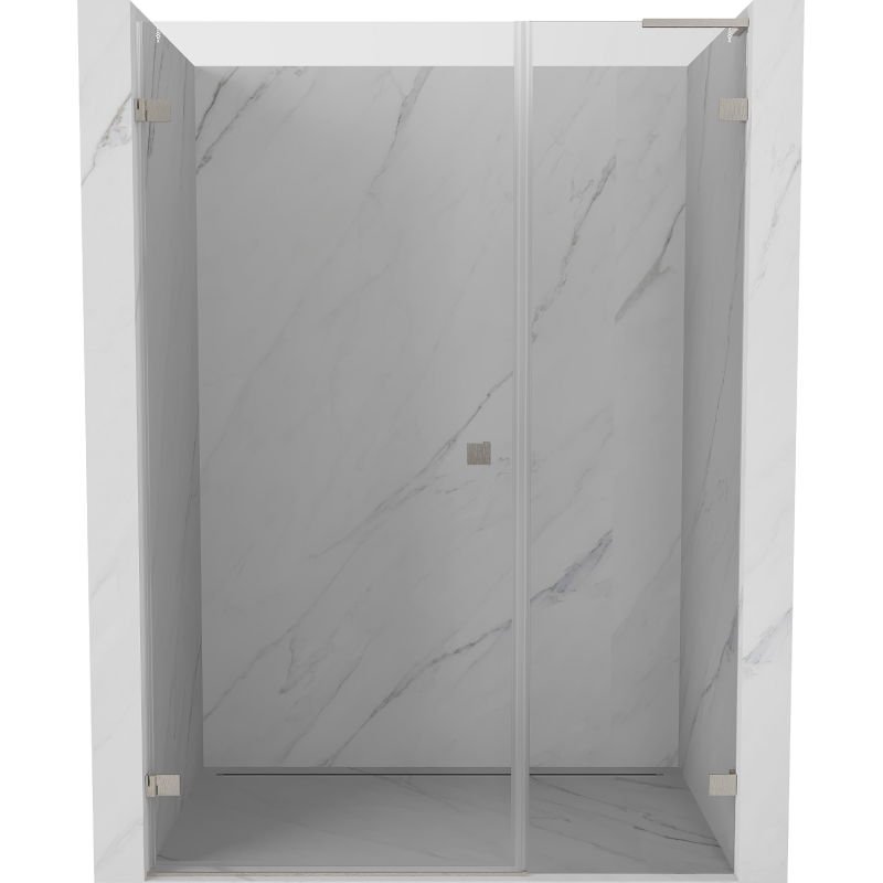 Mexen Lunar-B L drzwi prysznicowe uchylne lewe 120 cm, transparent, nikiel szczotkowany - 832SL-120-050-97-00-L