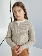 Swetry dla dziewczynek - Sweter rozpinany młodzieżowy dziewczęcy Mayoral 7.312-85 158 cm Beżowy (8445865505086) - miniaturka - grafika 1