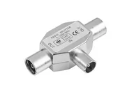 Złącza, przejściówki, adaptery - LP ZLA0362 Złącze trójnik TV wtyk - 2 x gniazdo metal LEC-ZLA0362 - miniaturka - grafika 1