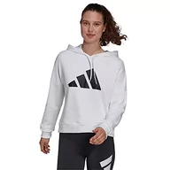 Bluzy damskie - adidas W Fi 3b Hoodie Bluza damska, Biały, XS - miniaturka - grafika 1