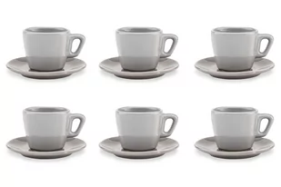 Zestaw nowoczesnych filiżanek do espresso ze spodkiem dla 6 osób szary GRESI - Filiżanki - miniaturka - grafika 1