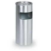 Wyposażenie miejsc publicznych - Zewnętrzny kosz na śmieci z popielniczką "flower", 600 x 250 x 250 mm, nierdzewny matowy - miniaturka - grafika 1