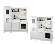 Zabawki AGD - COIL Kuchnia dla dzieci drewniana + akcesoria duża zestaw garnki kran biała - miniaturka - grafika 1