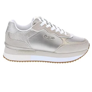 Pepe Jeans Damskie trampki RUSPER SHINE, brązowe (piaskowo-beżowe), 4 UK, Brązowy piasek beżowy, 4 UK - Trampki damskie - miniaturka - grafika 1