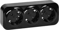 Gniazdka elektryczne - Gniazdo potrójne ToDo 2P+Z Schuko IP20, 16A, 230V AC, czarny, 10 sztuk - miniaturka - grafika 1