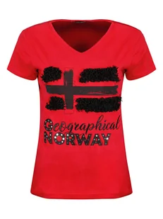 Geographical Norway Koszulka "Jarine" w kolorze czerwonym - Koszulki i topy damskie - miniaturka - grafika 1