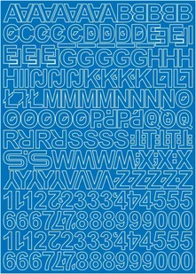 Litery i cyfry samoprzylepne niebieskie 3cm arkusz 250 znaków - Zestawy piśmiennicze - miniaturka - grafika 1
