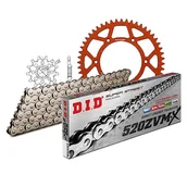 Części motocyklowe - Zestaw łańcuchów DID Alu 520ZVM-X / 118 Endless Orange do KTM SX-F, Husqvarna FC 250 ccm rok prod. 2018-2020 - miniaturka - grafika 1
