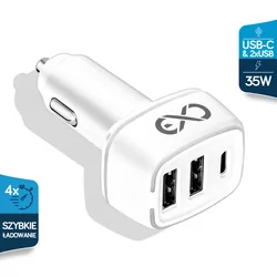 eXc Ładowarka samochodowa LIGHT USB-C PD + 2xUSB 35W - Ładowarki samochodowe - miniaturka - grafika 1