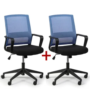 Fotel biurowy, krzesło biurowe B2B Partner Krzesło biurowe Low 1 + 1 GRATIS, niebieski 407046 - Fotele i krzesła biurowe - miniaturka - grafika 1