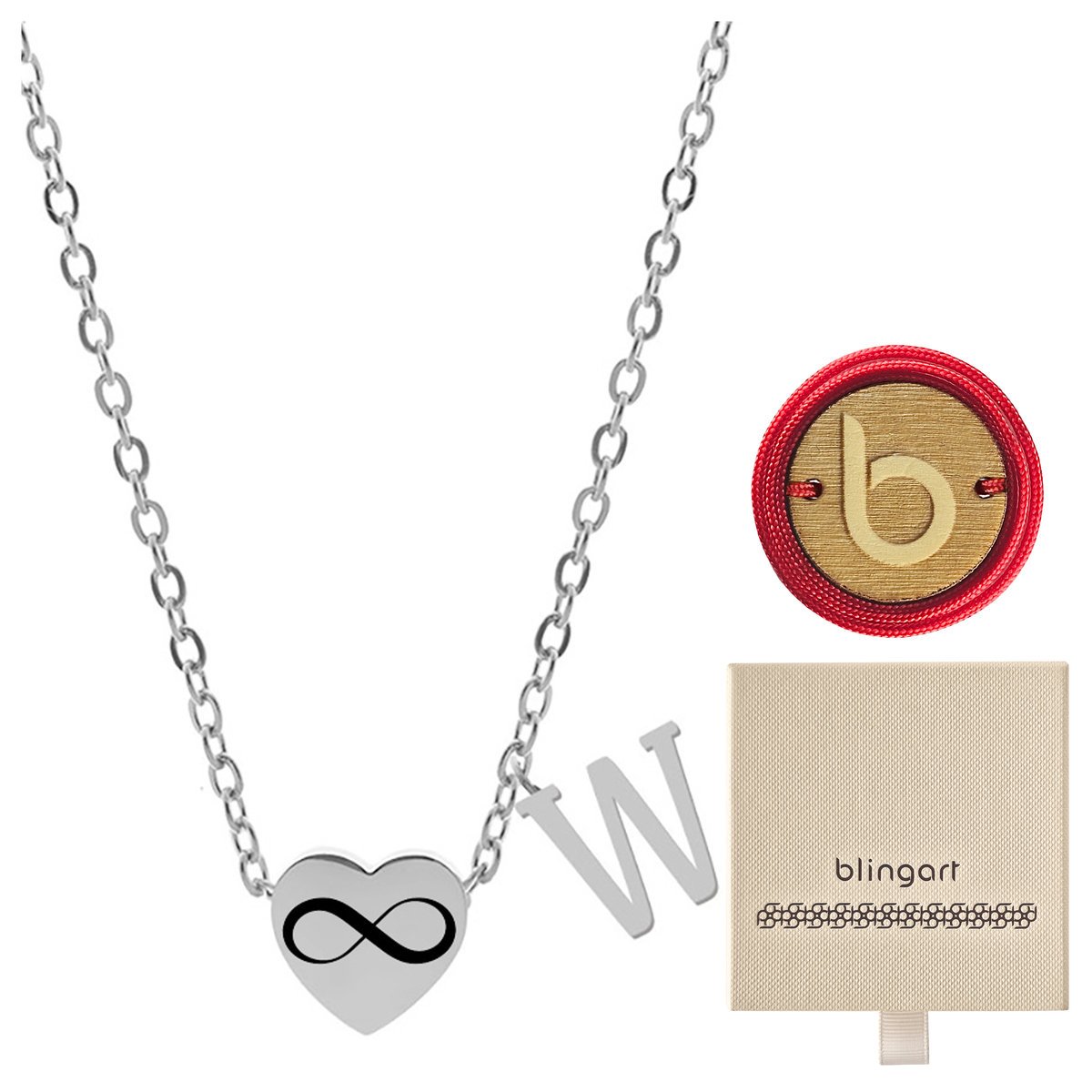 Naszyjnik CELEBRYTKA LITERKA serce W