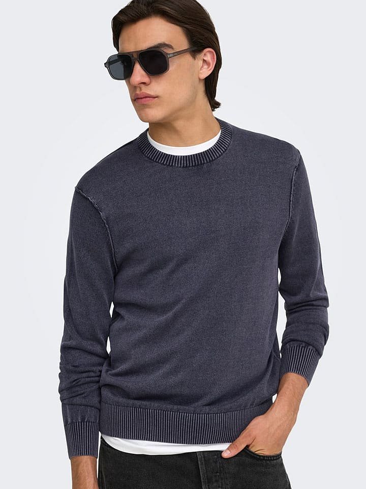ONLY & SONS Sweter w kolorze granatowym
