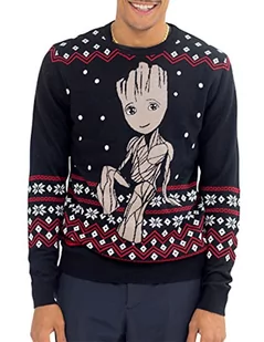 bawełna podział sweter męski, czarny, M - Swetry męskie - miniaturka - grafika 1