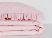 Pościel dla dzieci - Pościel bawełniana pudrowy róż z falbanką 100% bawełna różne rozmiary - miniaturka - grafika 1