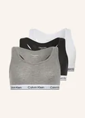 Biustonosze - Calvin Klein Biustonosze Bustier Icon Cotton Stretch, 3 Szt. schwarz - miniaturka - grafika 1