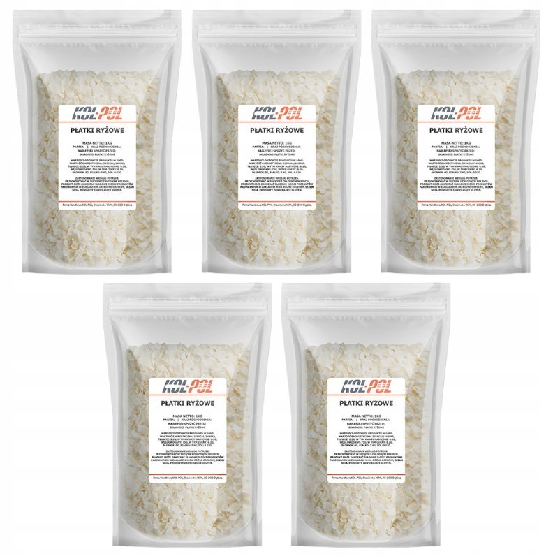 Zestaw Płatki Ryżowe Kol-pol 5x1 kg