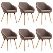 Krzesła - vidaXL Krzesła do jadalni, 6 szt., brązowe, tapicerowane tkaniną - miniaturka - grafika 1